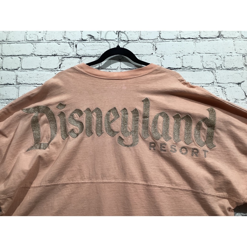 Disney Parks Disneyland Resort Spirit Jersey Peach Glitter Puff Print XXL